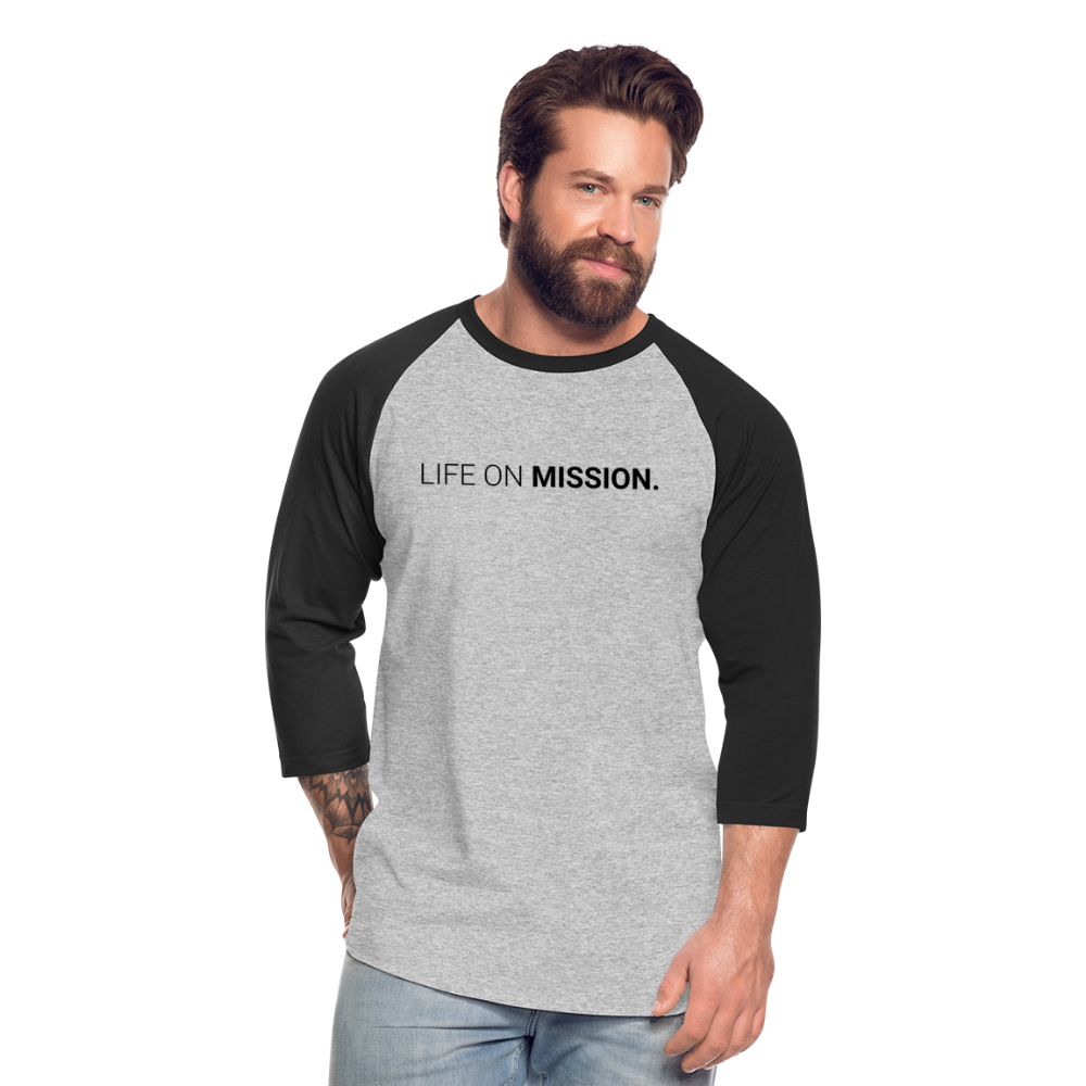 Baseball T-Shirt Life On Mission - heather gray/black