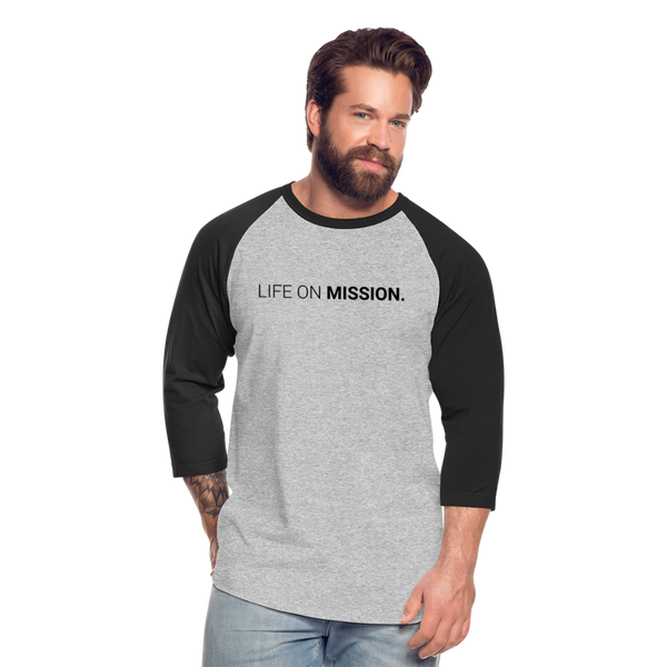 Baseball T-Shirt Life On Mission - heather gray/black