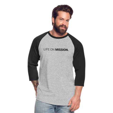 Baseball T-Shirt Life On Mission - heather gray/black