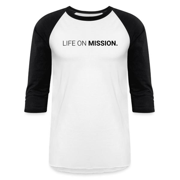 Baseball T-Shirt Life On Mission - white/black