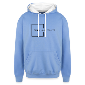 Tenth Hour Project Contrast Hoodie Aqua Blue - sky blue/white