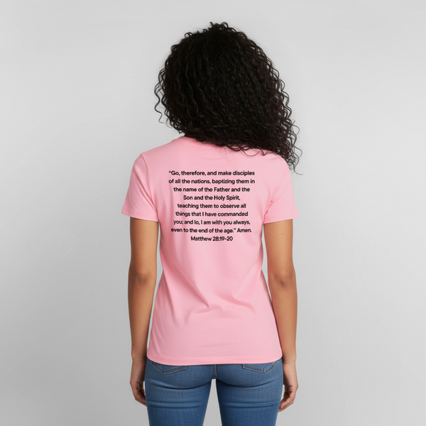 Go And Tell  Great Comission T-Shirt - light pink