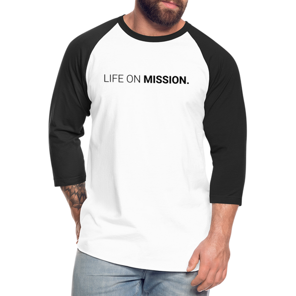 Baseball T-Shirt Life On Mission - white/black
