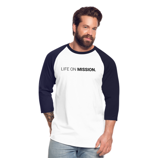 Baseball T-Shirt Life On Mission - white/navy