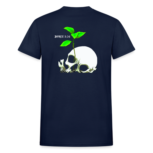 Death To Life Skull  T-Shirt - navy