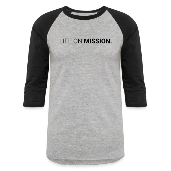 Baseball T-Shirt Life On Mission - heather gray/black