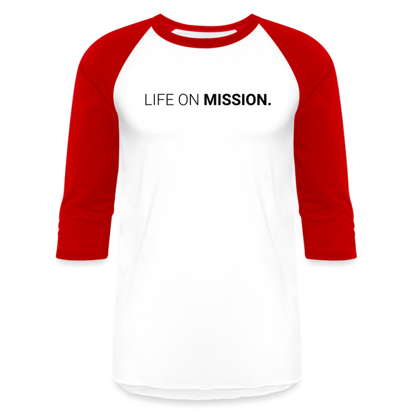 Baseball T-Shirt Life On Mission - white/red