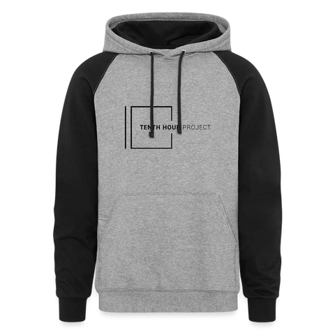 Tenth Hour Project Jersey Style Hoodie - heather gray/black