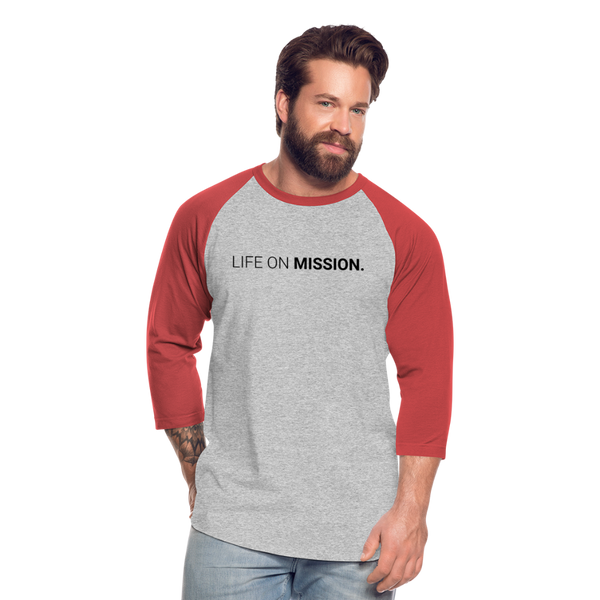 Baseball T-Shirt Life On Mission - heather gray/red