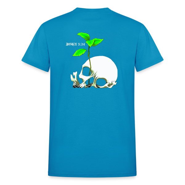 Death To Life Skull  T-Shirt - turquoise