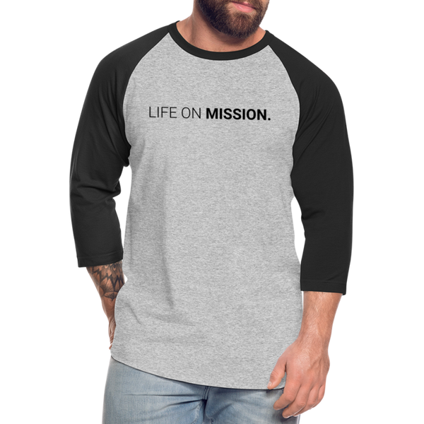 Baseball T-Shirt Life On Mission - heather gray/black