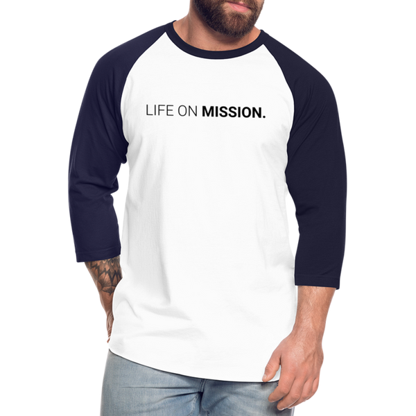 Baseball T-Shirt Life On Mission - white/navy