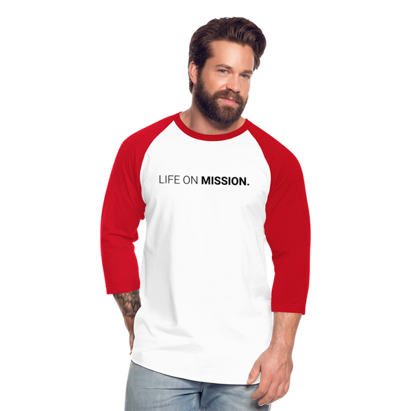 Baseball T-Shirt Life On Mission - white/red