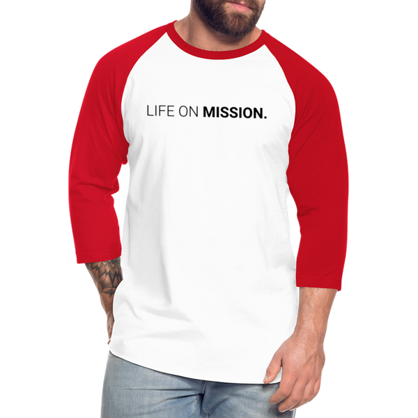 Baseball T-Shirt Life On Mission - white/red