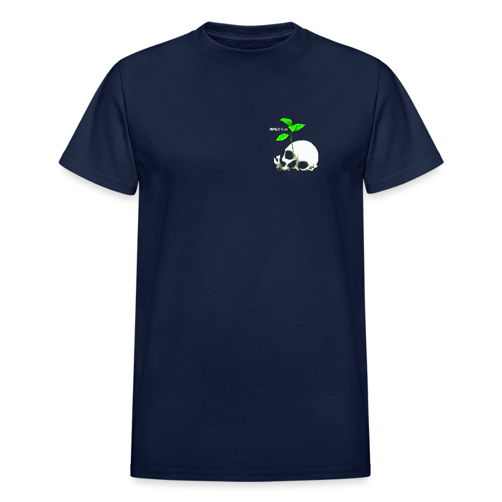 Death To Life Skull  T-Shirt - navy