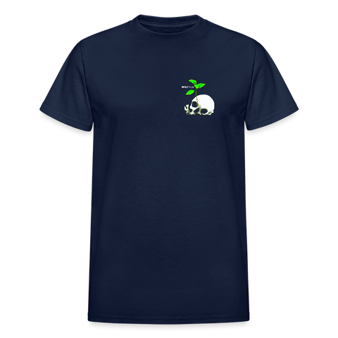 Death To Life Skull  T-Shirt - navy