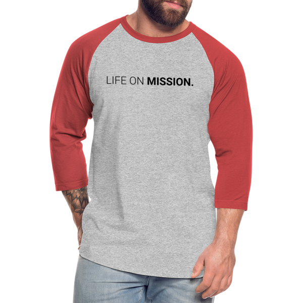 Baseball T-Shirt Life On Mission - heather gray/red