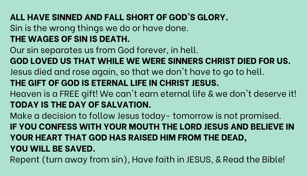 Jesus Saves Gospel Tracts