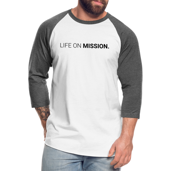 Baseball T-Shirt Life On Mission - white/charcoal