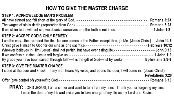 Master Charge Gospel Tracts
