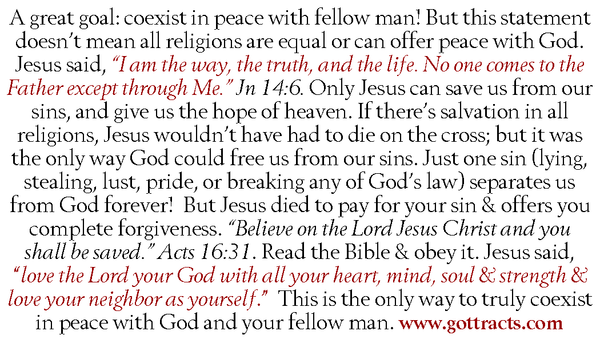 Coexist Gospel Tracts